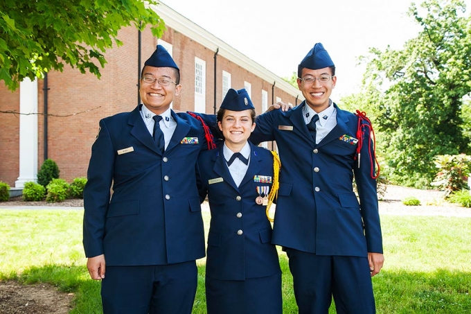 From left to right, Echols Scholars William Wong, Eva Bogdewic, and Johnny Wong, Randolph-Macon Academy Class of 2016. 