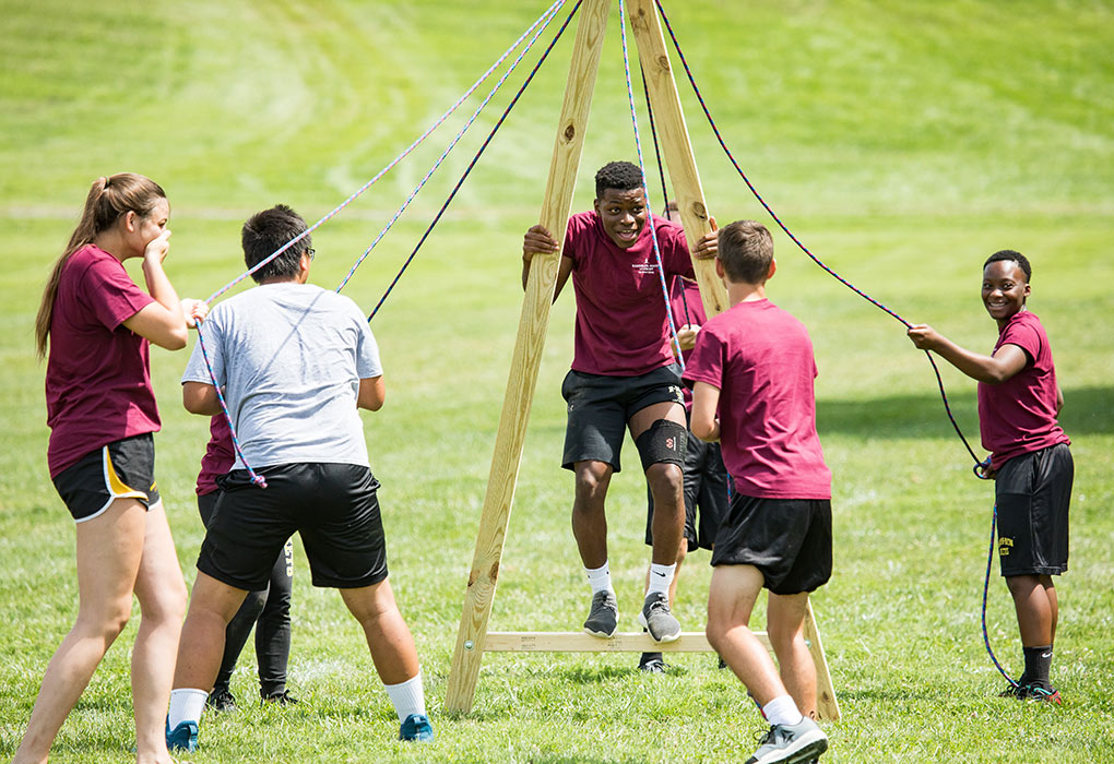 Military schools use a variety of physical activities to build teamwork and camaraderie, and also to help cadets develop good habits for their own physical health.