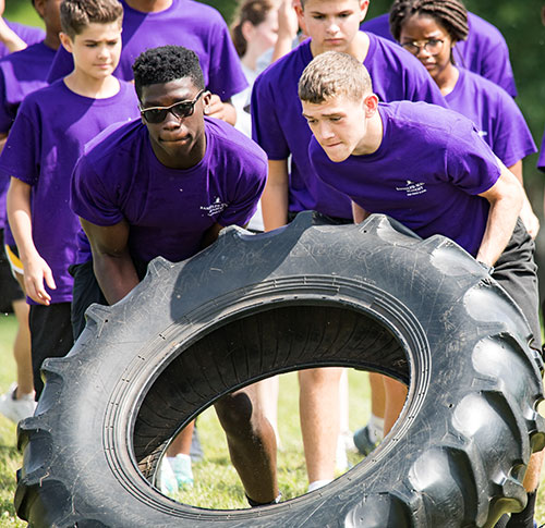 Teamwork and communication are key leadership skills taught in a military school. 