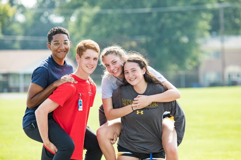 Four friends having fun at our private boarding school