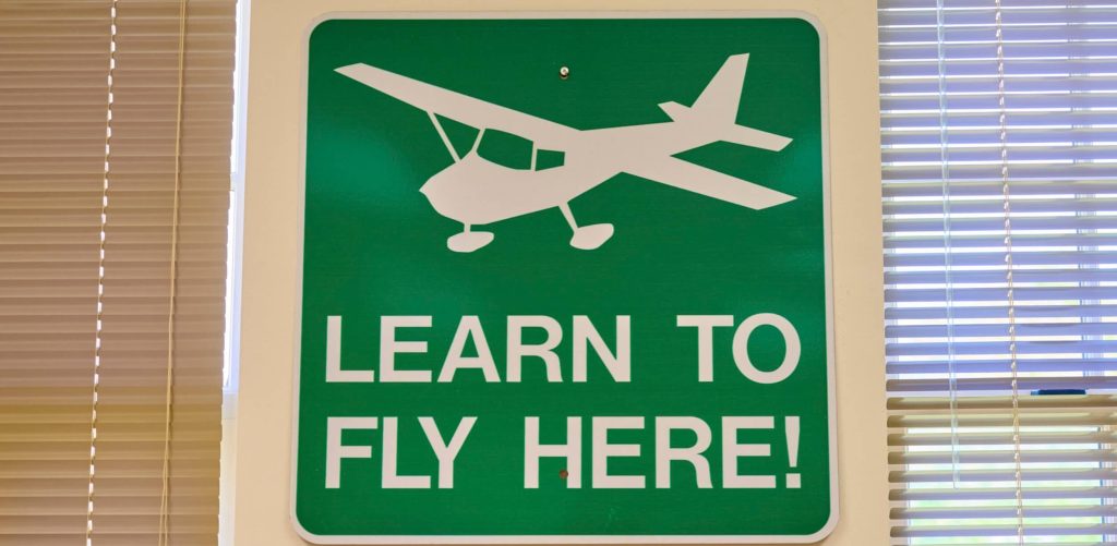 An aviation training sign at our private boarding school