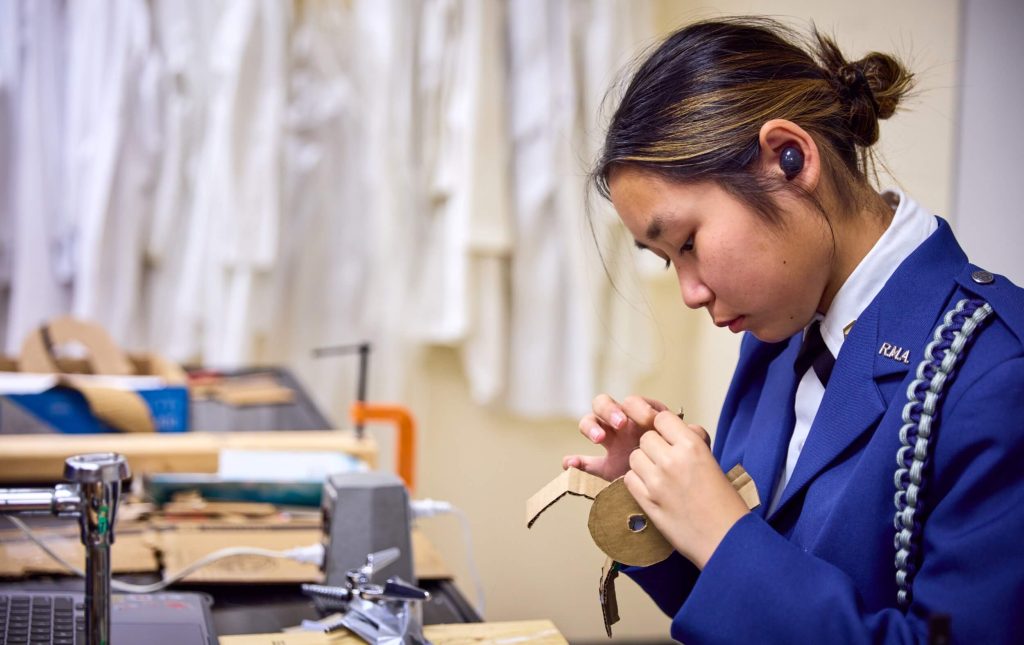 A Randolph-Macon Academy student leader practicing confidence and discipline on campus