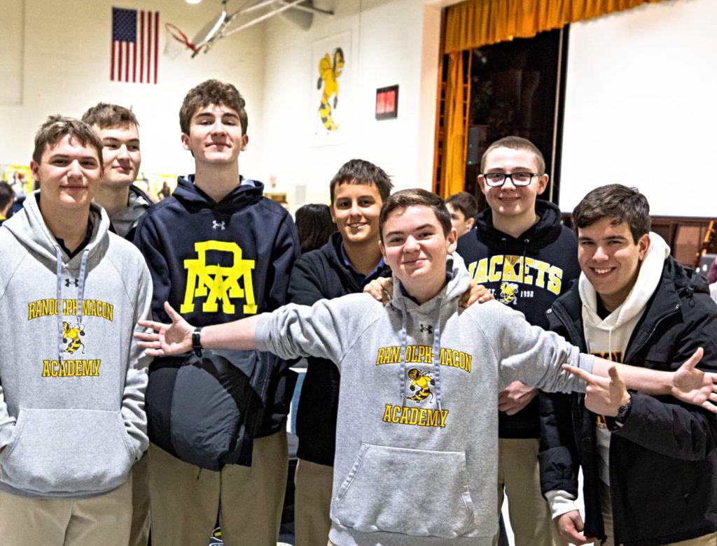 R-MA students gathered at a campus event, showing student belonging and connection within a pathway program for high school students